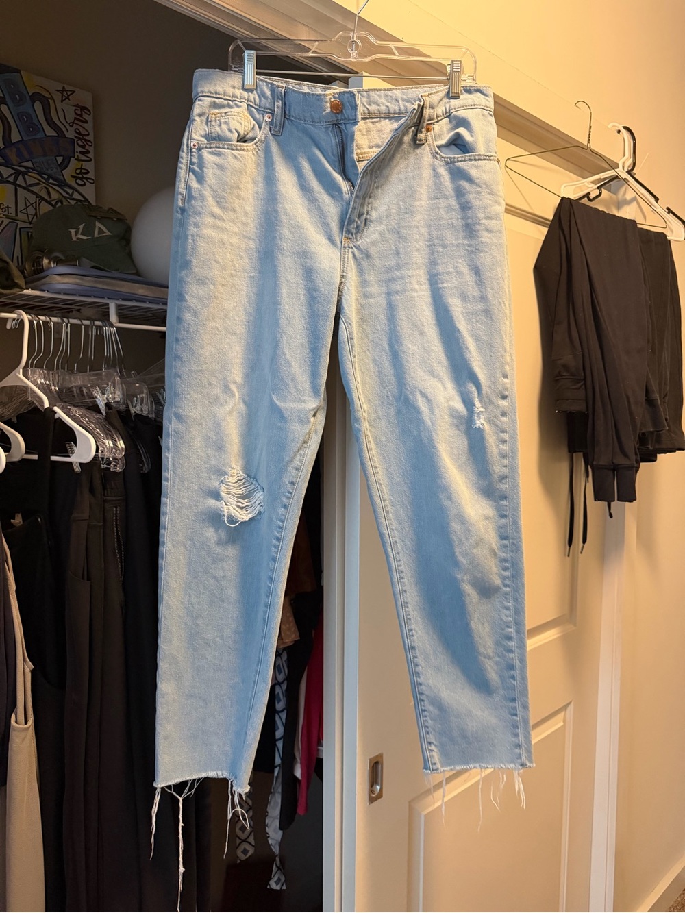 Universal Thread Light Blue Distressed Mom Jeans